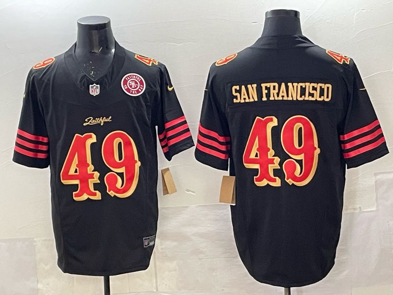 Men 2025 San Francisco 49ers #49 San francisco black 5th generation Nike Limited NFL Jersey style 003